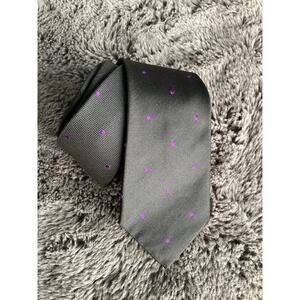 Ralph Lauren Men's Polka Dot Silk Necktie Made in Italy Purple Label